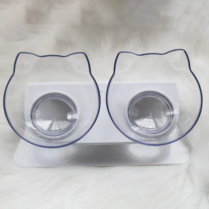 Cat Face Shape With Stand Double Food Bowl Pet Feeding Bowl Water Bowl Pet Dog Cat Puppies Outdoor Indoor UYT Shop