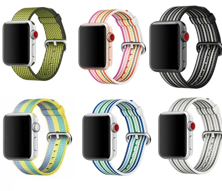 Woven Nylon band для Apple Watch ремешок браслет 38 мм 42 мм 40 мм 42 мм браслет для iWatch ремешок группа серии 4/3/2/1