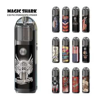 

Magic Shark 100% New Motorcycle USA Flag Skull Cover Skin Case Full Film for Lostvape LYRA No Fade