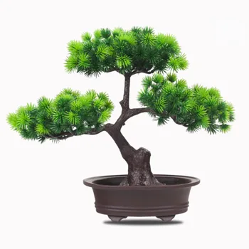 

Ganoderma Tree Pine Tree Simulation Flower Artificial Plant Bonsai Fake Green Pot Plants Ornaments Home Decor Craft