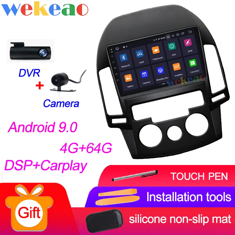 Android Car Radio Wekeao сенсорный экран " Android 9,0 Автомагнитола для hyundai i30 Android авто gps навигация 2006-2011 wifi 4G усилитель - Цвет: Android Car Radio