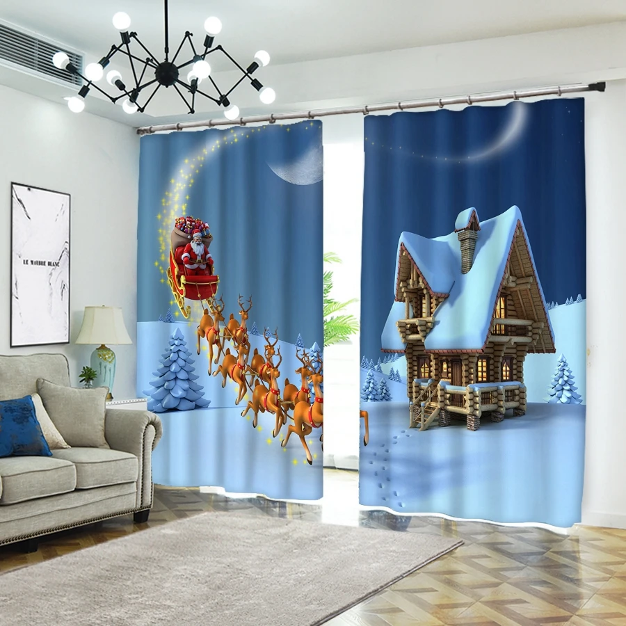 Персональные 3D затемненные шторы для карты индивидуальный Размер магазин тема отель счастливый год рождественский подарок ins стиль украшения мультфильм