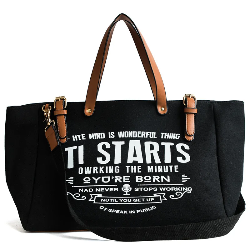 

Ladies Women Bag European American big Canvas Fashion Large Capacity Tote Letter Shoulder Messenger Bag Casual Tote Handbag