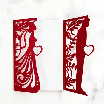 

25pcs/lot Wedding Invitation Card Bride And Groom Marriage Ceremony Invitation Card Hollow Laser Cut Love Theme Invitation Card