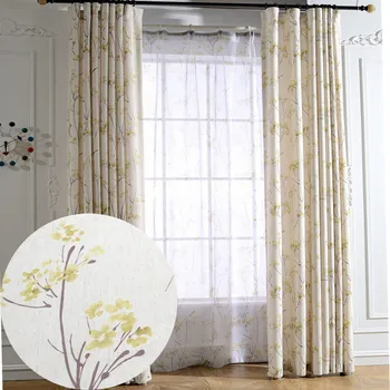 

Modern Printed Curtains for Bedroom Beige Polyester Fabric Valances Hotel Farmhouse Window Door Decor Kitchen Living Room Panels