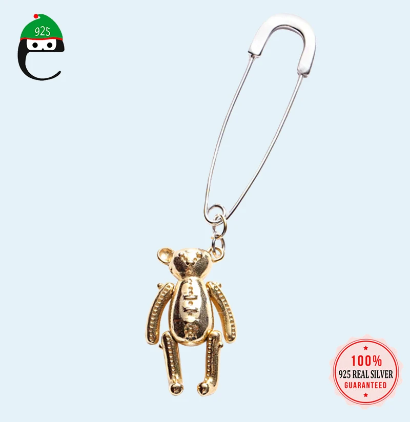

Bear Drop Earrings Solid 925 Sterling Silver Clip on Dangle Earring Supper Cool For Women Party Sterling Silver Jewelry DS1667