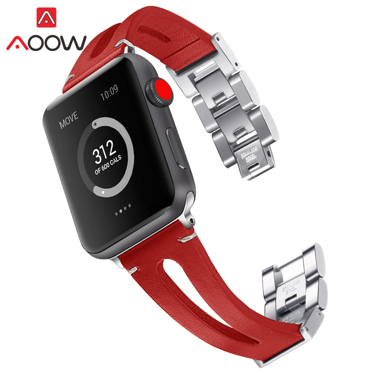 

Genuine Leather Watchband for Apple Watch 4 5 38mm 42mm 40mm 44mm Removable Metal Link Women Bracelet Band Strap for iWatch 123
