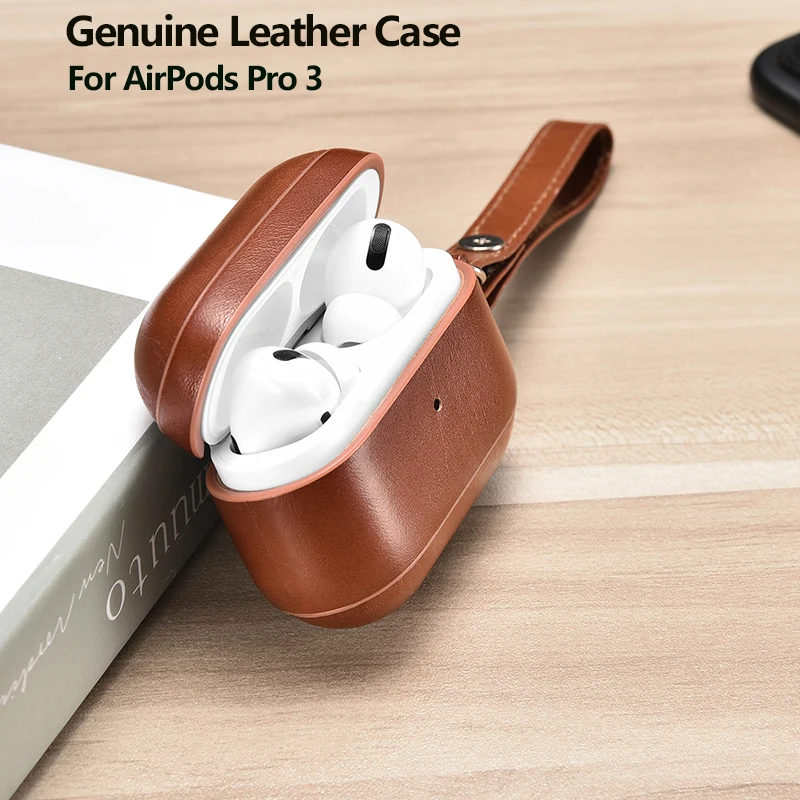 Чехол из натуральной воловьей кожи для AirPods Pro Роскошный Ретро кожаный защитный