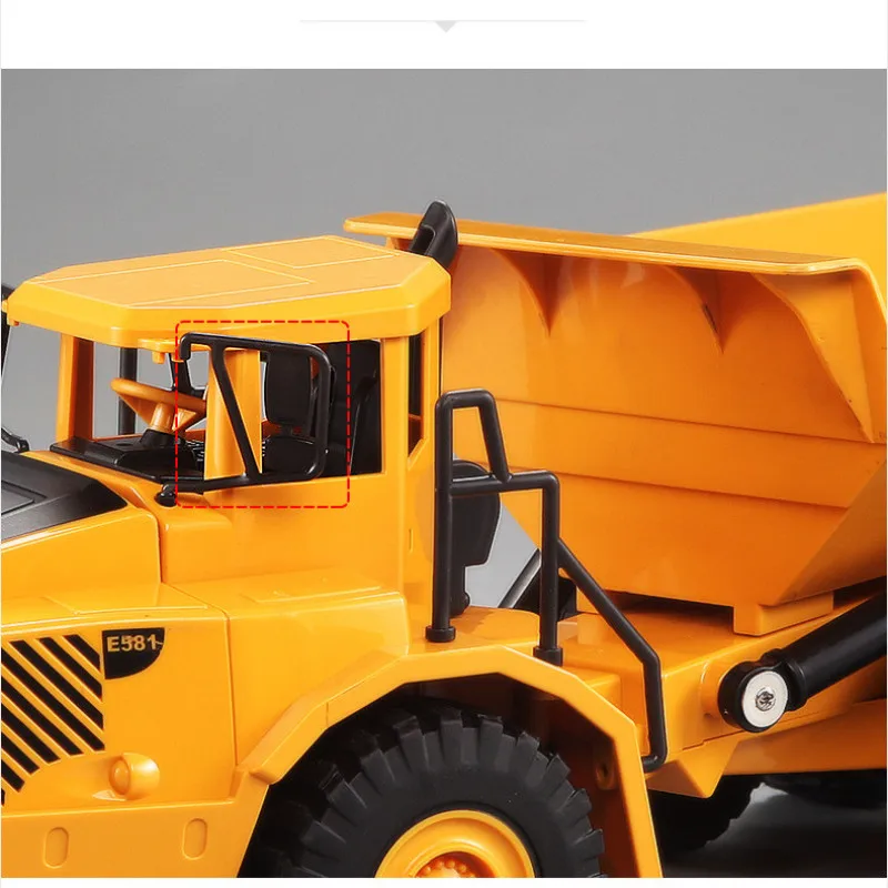 High Simulation RC Dump Truck 2.4G 6WD Remote Control Engineering Vehicle With Six Wheels Flash Light Can Up Down Auto Unloading 5