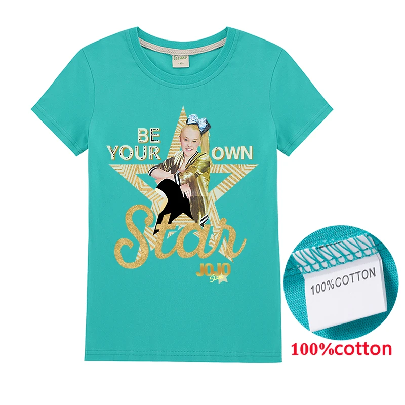 Новинка; Одежда для девочек; футболка JoJo Siwa; детская хлопковая футболка с короткими рукавами; сезон лето-осень; футболки для малышей; Повседневная Рождественская одежда