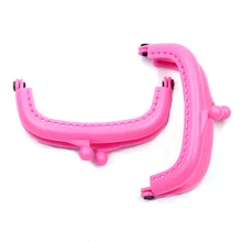 

Kiss Clasp Lock Arch Frame Plastic Ball Heads Pink For Coin Purse Bags Handbags Handle DIY Accessories 8.5x5cm