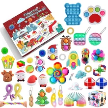 

Squid game 24 Days Christmas Advent Calendar Pack Anti Stress Toys Kit Stress Relief Pop Its Toy Blind Box Kids Christmas Gifts