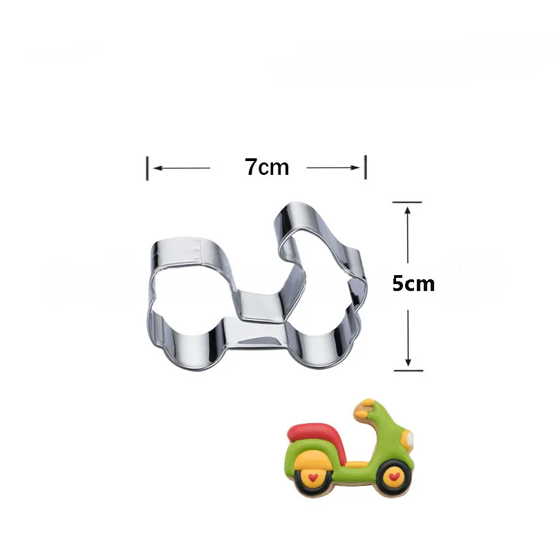 1pcs patisserie Traffic Bus Train Motorcycle Cruise Ship Cookie Cutters Fondant Cake Decor Tools emporte piece biscuit Mould DIY Cookie Cutter Baking Mold Cookie Mould Baking Decorating Tools