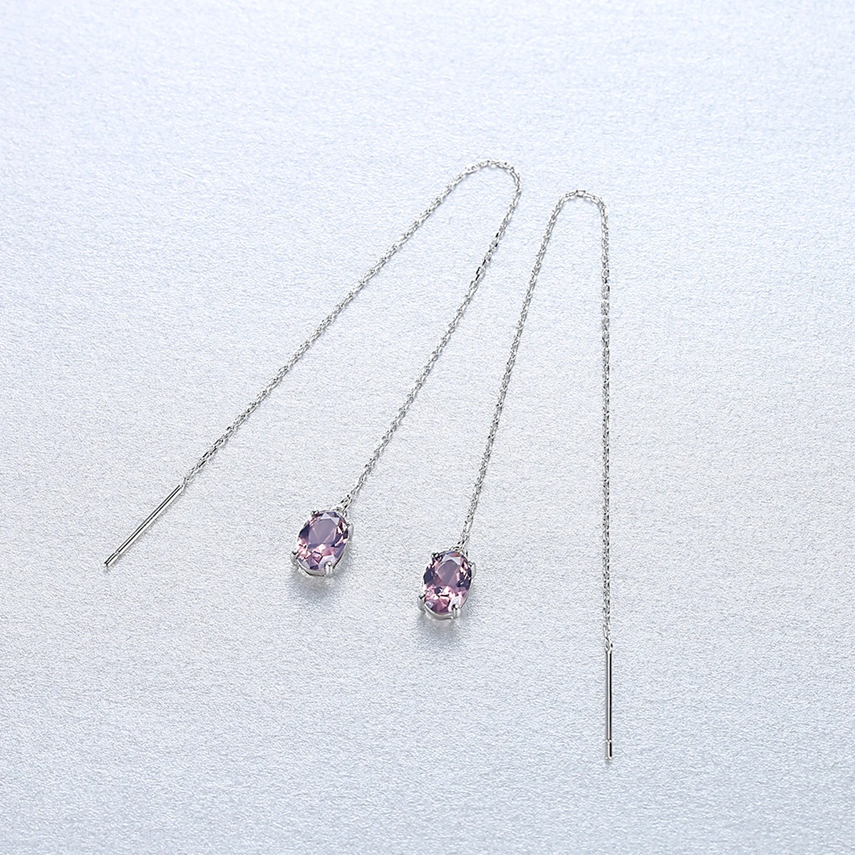 Gem& Time Created овальные сапфировые серьги с бахромой из стерлингового серебра 925 пробы с цепочкой длинные очаровательные серьги-капли массивные ювелирные изделия SE0144