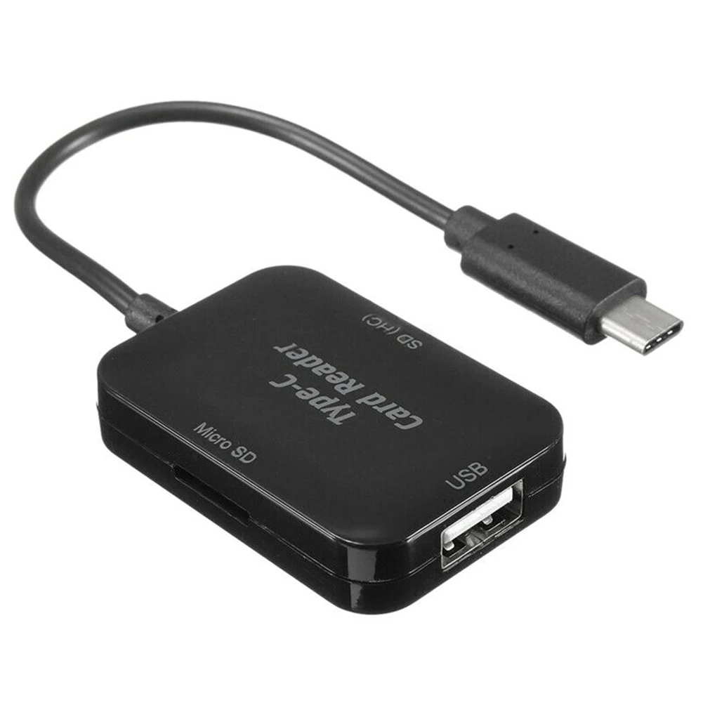 Прочный адаптер OTG аксессуары планшеты Тип C к USB 2,0 устройство для чтения карт памяти конвертер черный комбинированный TF концентратор многофункциональный ABS