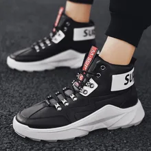 Высокая обувь; мужская обувь на плоской подошве; модная обувь в стиле знаменитостей; Новинка года; сезон осень-зима; трендовая универсальная спортивная обувь в Корейском стиле