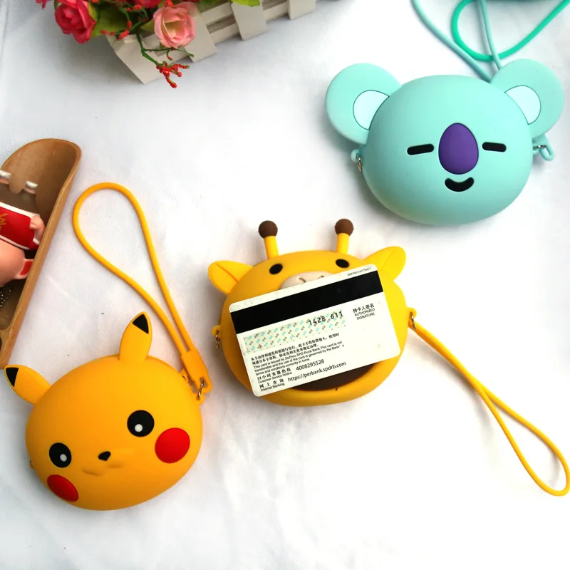 Kawaii Кошелек для монет, кошелек для девочек, мини сумки через плечо, силикагель, на молнии, с ремешком, мультяшная утка, кошелек для монет, мини сумка для хранения