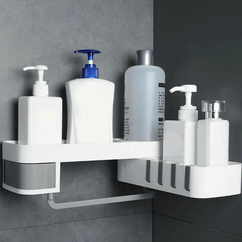 

Home Storage Wall Suction Cup Plastic Storage Rack Cosmetic Toiletries Sundries Storage Holder Bathroom Organizer