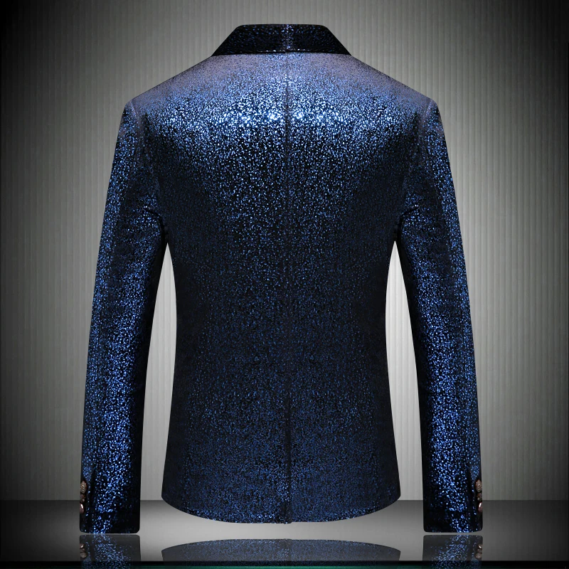 Fashion Youth Men Dress Suit Jacket Slim Design Business Casual Male Blazer Jacket Size 4XL 5XL One Button Stage Suit Man Coat