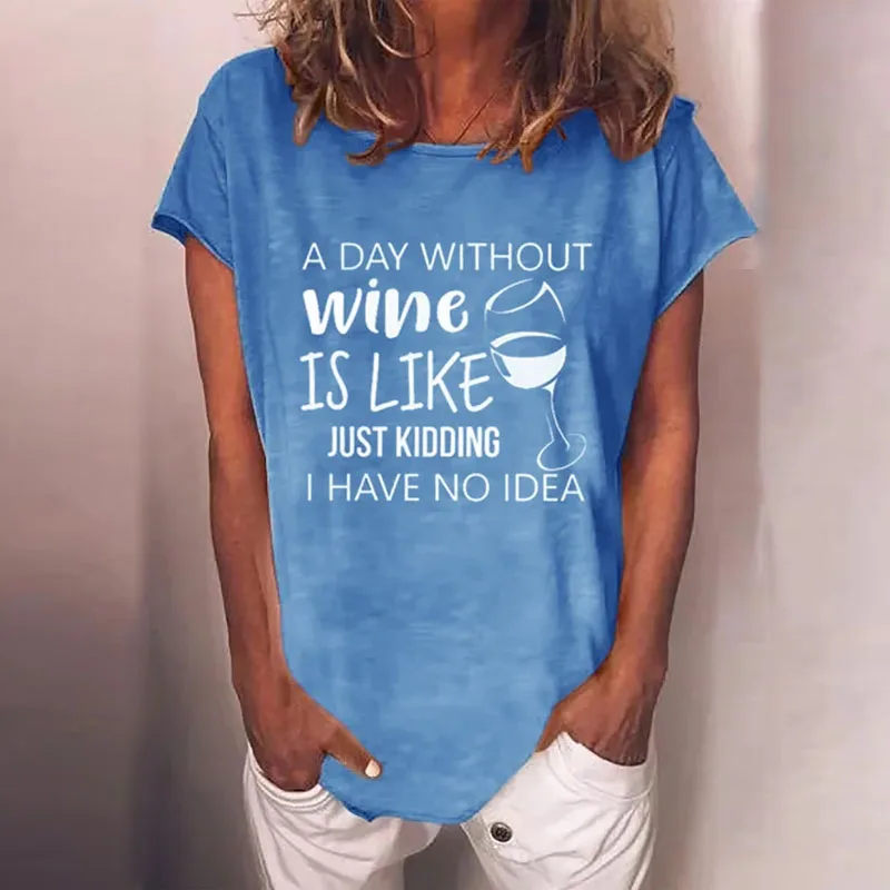 Women's Summer Fashion Printed Letter Round Neck T Shirt Plus Size Casual Loose Female Tops S-5XL | Женская одежда
