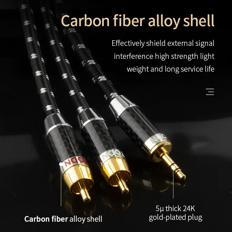 Todn-rca Cabo para Home Theater Hifi Stereo 3.5 mm para 2rca Aux Rca Jack 3.5 y Splitter para Amplificadores - Image 4