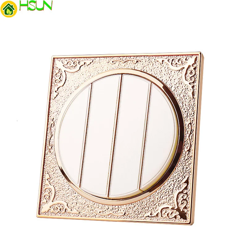 Champagne gold round 86 concealed wall bathroom Yuba switch panel 4 GANG 1 2 Way universal | Обустройство дома