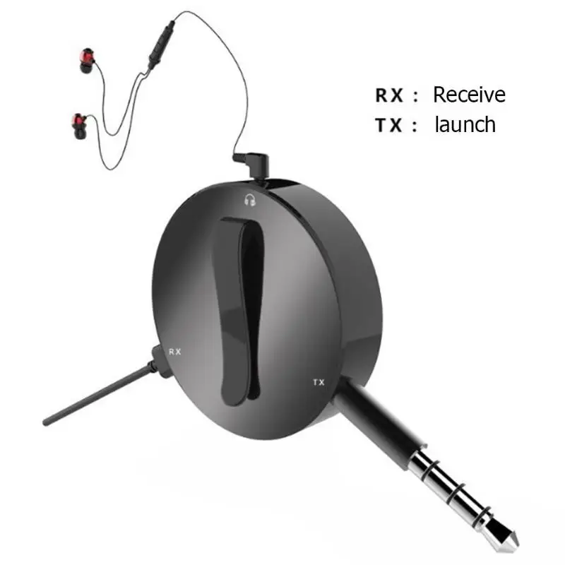 2 в 1 Bluetooth 4,2 беспроводной двойной 3,5 мм Bluetooth передатчик для 3,5 мм AUX разноцветный эффект с дыханием Scintillation