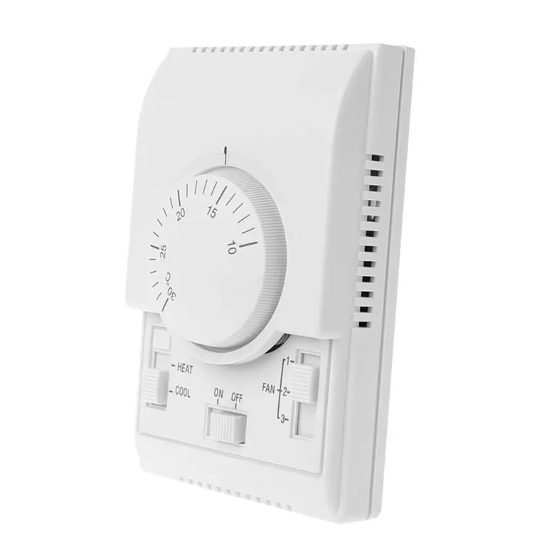 AC 220V Room Mechanical Thermostat Control Switch Air Conditioner Fan Coil Temperature Controller A5YD