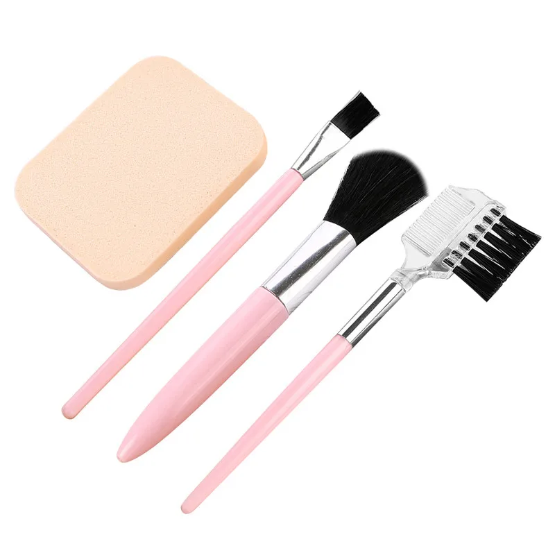 

Makeup Tools 4 Pcs Blush Brush Powder Brush Eye Shadow Brush Eyebrow Brush Dual-use Brush Puff Sponge Puffs Starter Makeup Tools