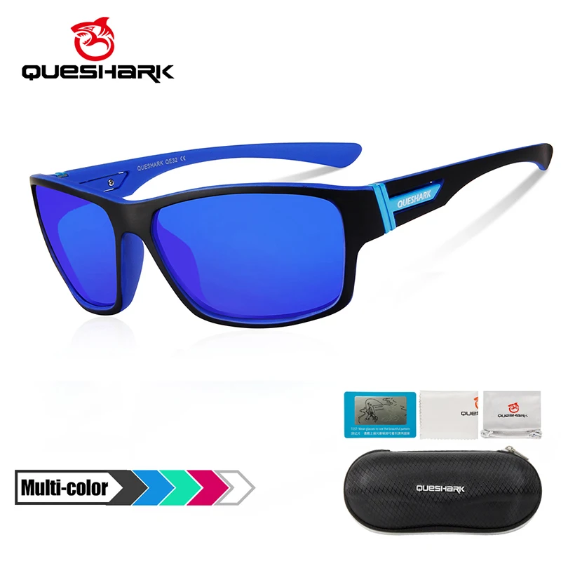 QUESHARK TR90 Untralight Frame HD Polarized Sunglasses Fishing Eyewear Cycling 
