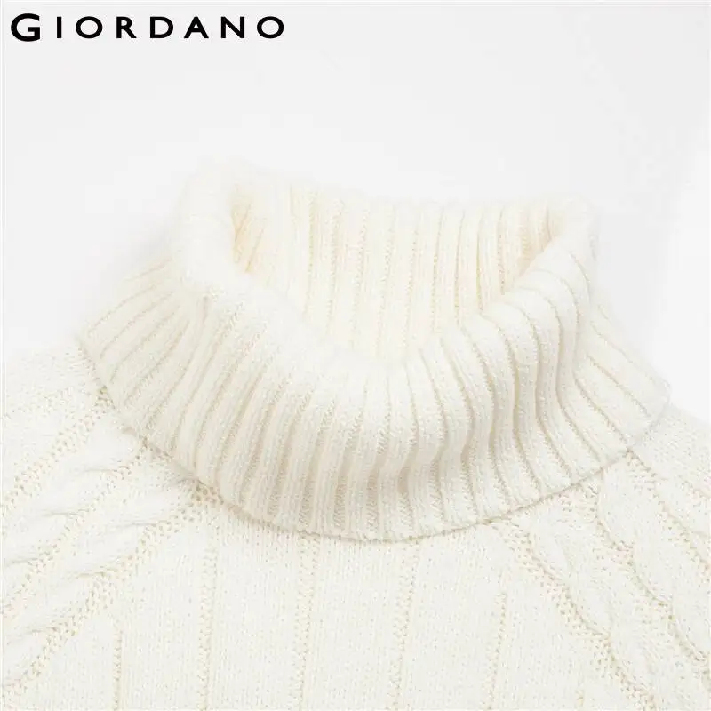 Giordano женская вязанная кофта с высоким воротом и длинными рукавами, выполнена в двух цветовых вариантах