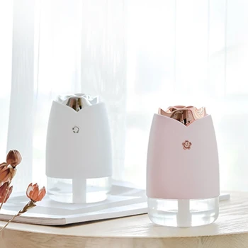 

Rose Usb Aroma Essential Oil Diffuser Ultrasonic Air Home Humidifier Mini Mist Maker Aroma Diffuser 7 Color Led Light Office