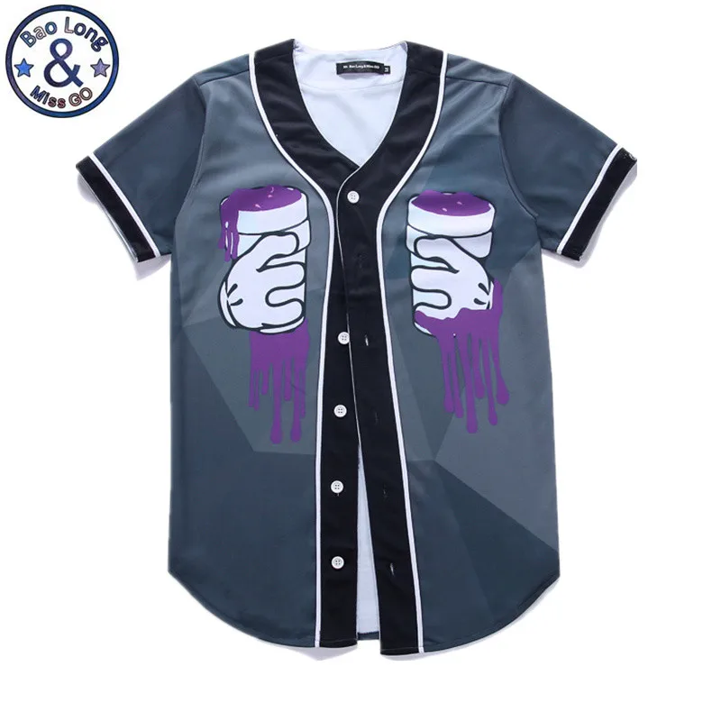 3D-Print-Baseball-T-shirt-Cartoon-Hand-Holding-Cup-Summer-Short-Sleeve-Hip-Hop-Casual-Top
