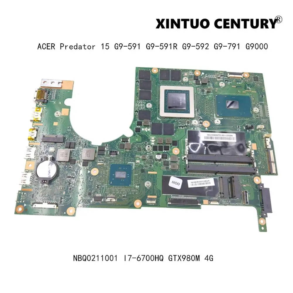 NBQ0211001 для ACER Хищник 15 G9-591 G9-591R G9-592 G9-791 G9000 Материнская плата ноутбука P5NCN/P7NCN W/ I7-6700HQ
