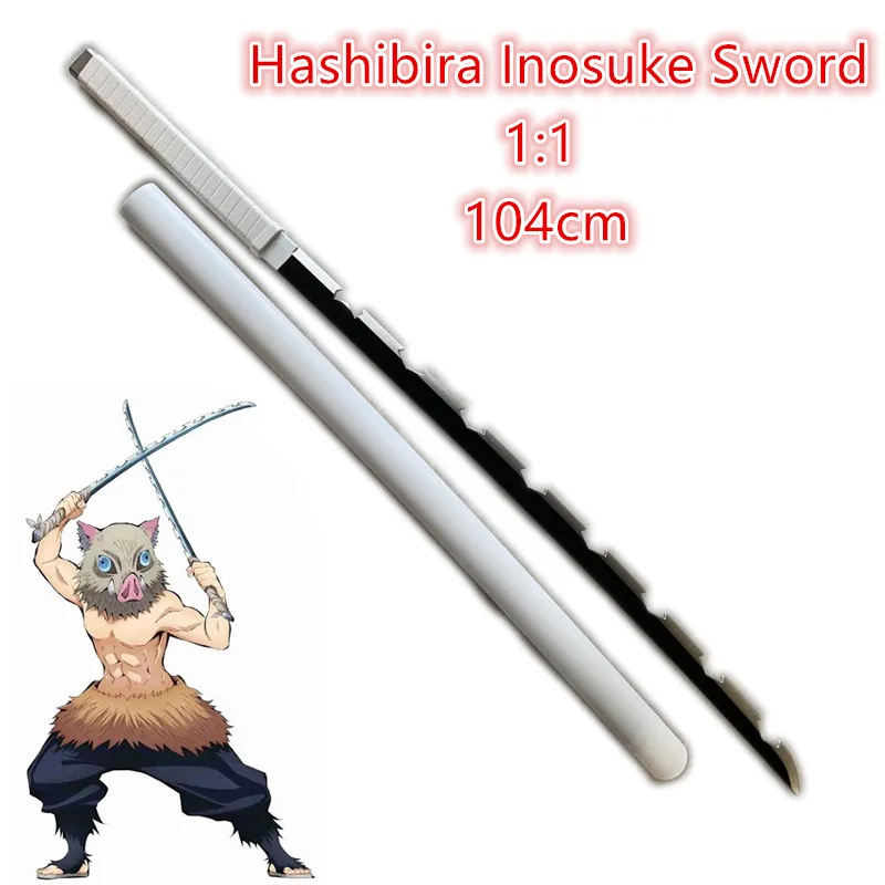 Cosplay rengoku kyoujurou fogo branco sowrd demônio slayer espada arma  kimetsu não yaiba ninja faca madeira prop modelo brinquedo 80cm 1:1