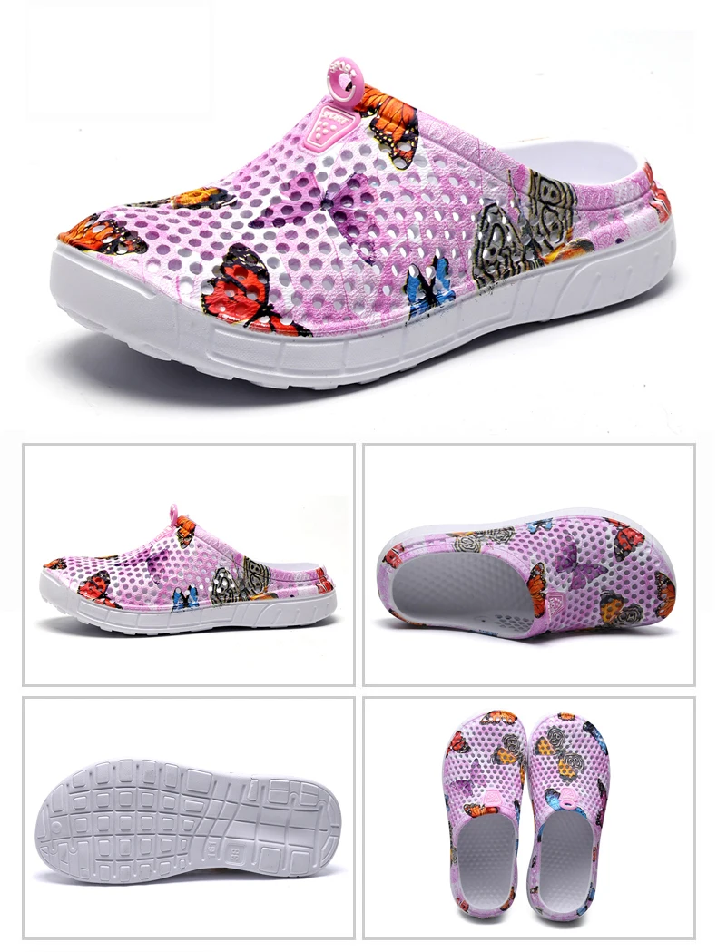 Womens Casual Clogs Breathable Beach Sandals Valentine Slippers Summer Slip on Women Flip flop Shoes Home Shoes for Woman