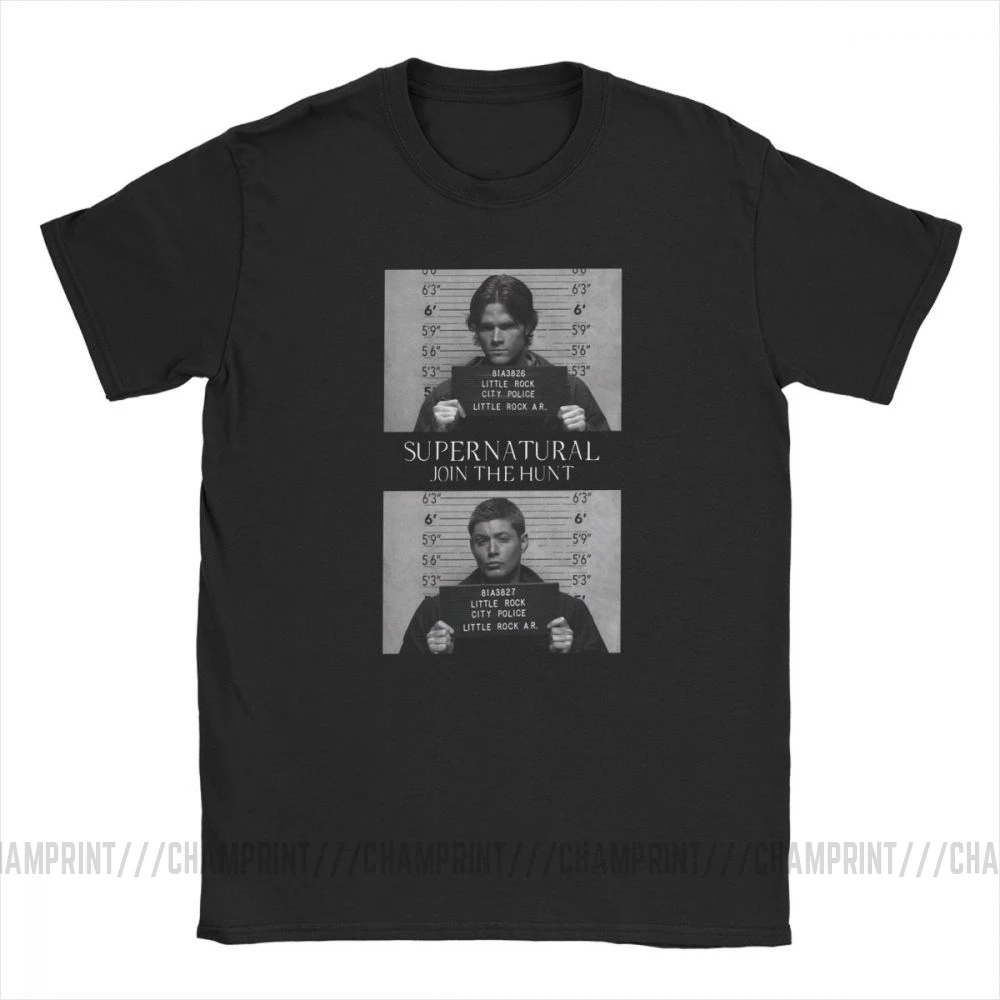 Сверхъестественная футболка Mugshot's Spn Brothers Angel Футболка мужская размера плюс одежда сумасшедшая футболка с круглым вырезом очищенный хлопок
