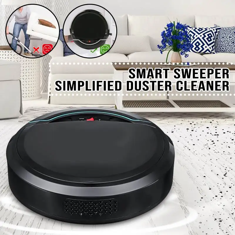 

3 in 1 Smart Robot Vacuum Cleaner Rechargeable Dry Wet Sweeping Machine Cordless Automatic Dust Sweeper for Home Office Cleaning