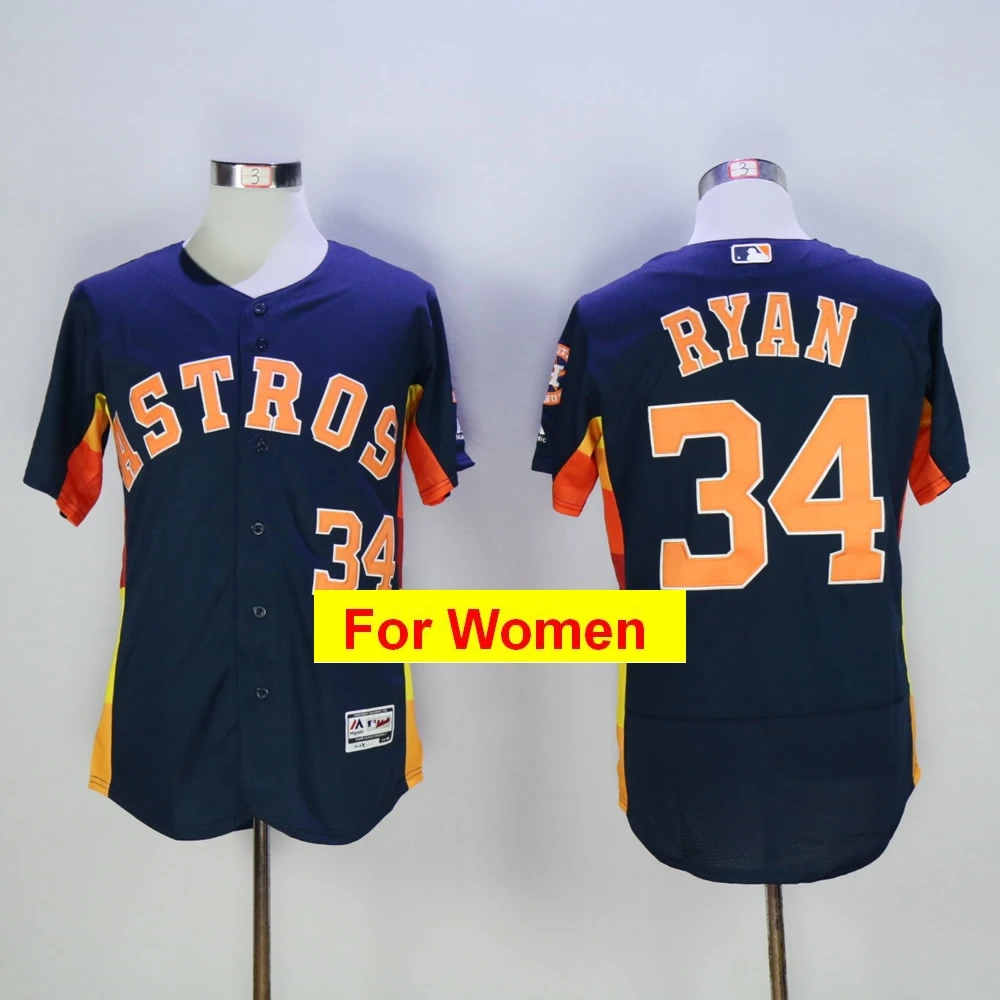 Wowomen Houston Jose Altuve Alex Breg женщины Джефф Бэгвелл Нолан Райан Флекс и крутой базовый игрок Джерси - Цвет: Шампанское