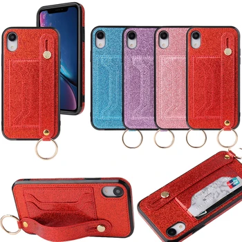 

Glitter Wristband Twinkle Phone Case For iphone 11 Pro XR XS Max Xs 6S 7 8 Plus Card Soft Cover Coque for Samsung Note 10 Fundas