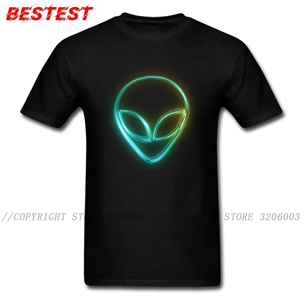 Komik Tshirts Alien Neon T Kemeja Pria 