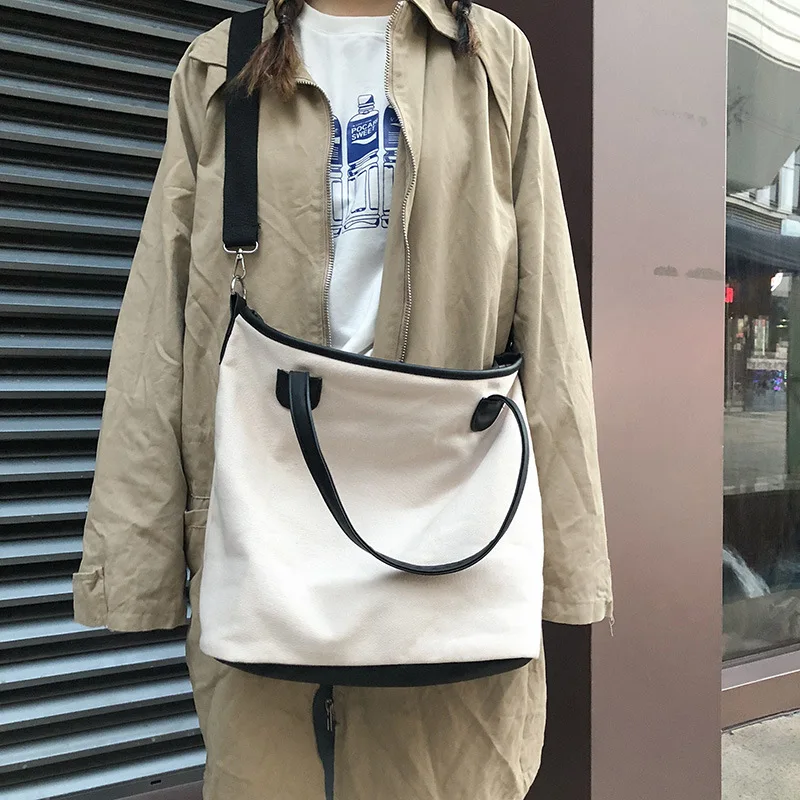 

2018 New Style Bag Women's New Style Export College Style Retro Canvas Bag WOMEN'S Bag Shoulder Bag