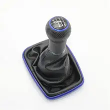 Volkswagen VW Golf 4 IV MK4 R32 Bora Jetta 1998-2004 5/6 hızlı mavi vites topuzu Shifter gaitor Boot 23mm uç delik(China)