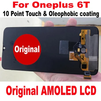 

100% Original AMOLED LCD Display For Oneplus 6T A6010 Glass Sensor Touch Panel Screen Digitizer Assembly 6.41" Phone Pantalla