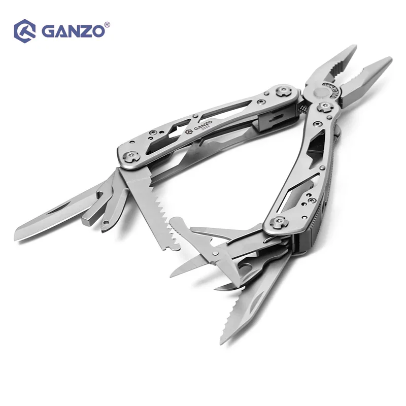 Ganzo G202 многофункциональные плоскогубцы, набор инструментов, уличные карманные плоскогубцы с ножницами, открывалка для бутылок/консервных банок, пила, отвертка, бит для путешествий