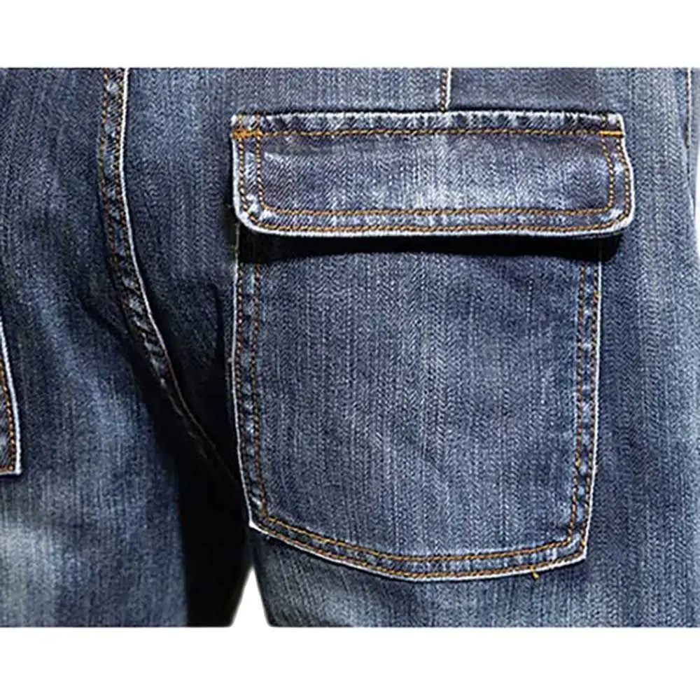 Fashion Cargo Denim Men Casual Straight Loose Baggy Jeans Hiphop Harem Trousers Streetwear Plus Size Clothing