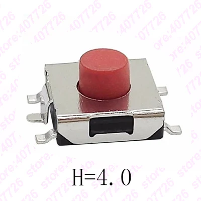 50 шт. 6.2x6.2мм Высота = 2 5/2 7/3 1/3 4/3 7/4/4.3/5/5.5 мм 5PIN SMD(SMT) Красный Такт Кнопка монтажа PCB