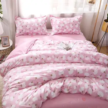 

Pastoral style Pink Bedding SetFlower pattern Duvet Cover With Pillowcase 200x230,220x240 Quilt Cover,King Size Blanket Cover