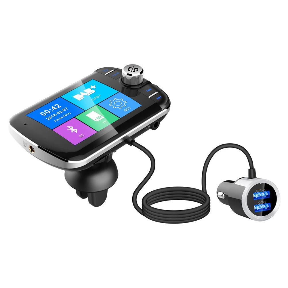 Цифровой РАДИОВЕЩАТЕЛЬНЫЙ Bluetooth аудио fm-передатчик Поддержка TF карты беспроводной быстрой зарядки QPSK модуляции ЖК-дисплей автомобиля