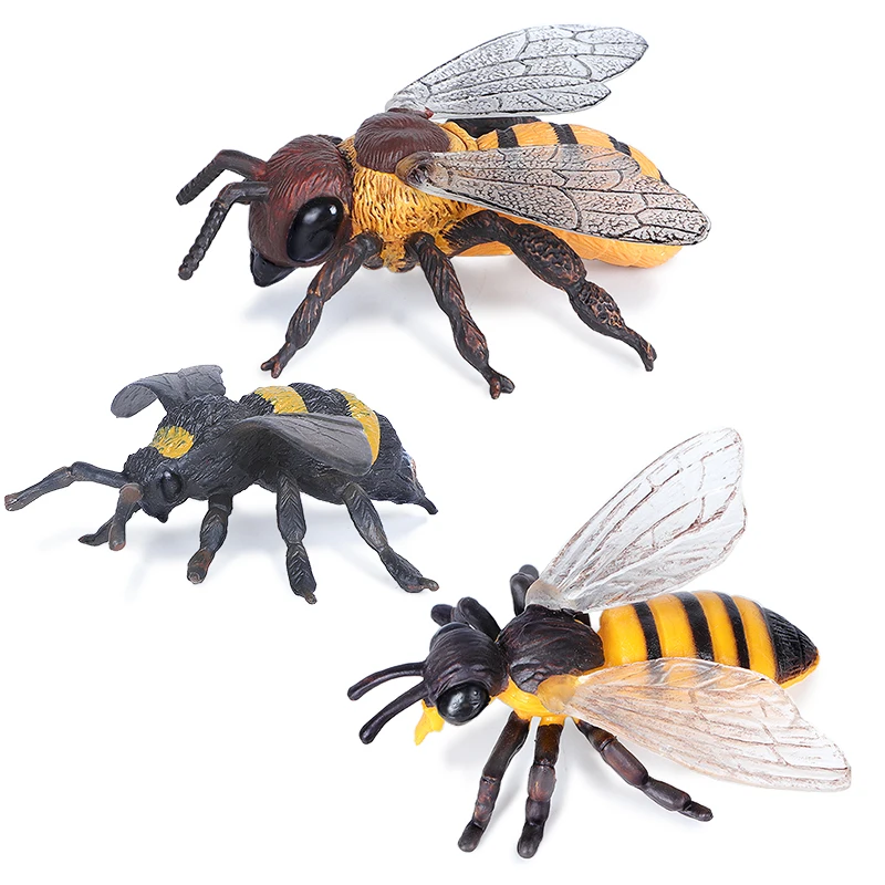 Realistic Bee Animal Model Figurine Kids Educational Toy Home Decoration